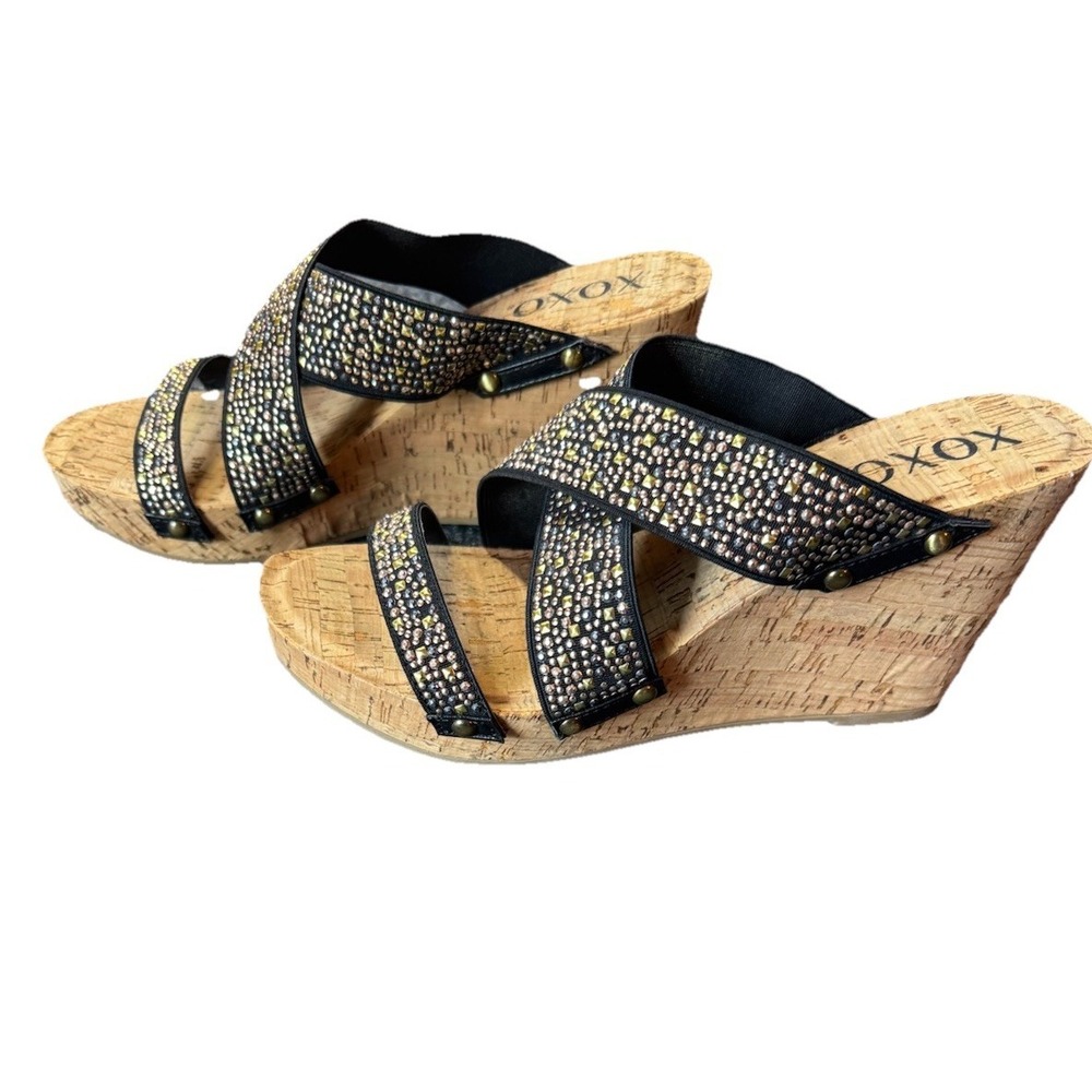 XOXO 4 Inch Cork Wedge Sandal 8 1/2 - Picture 2 of 8